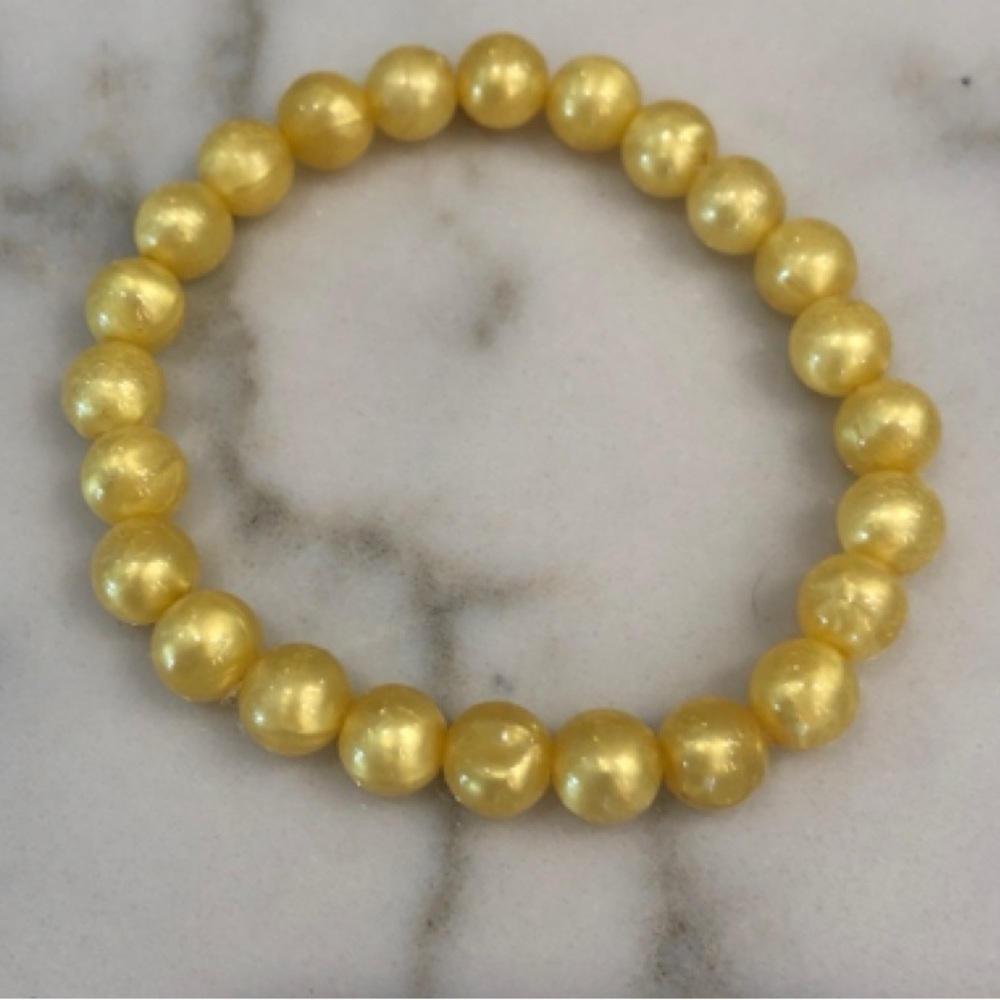 ⛱️🔥Boutique - Yellow Beaded Stretch Bracelet - OS